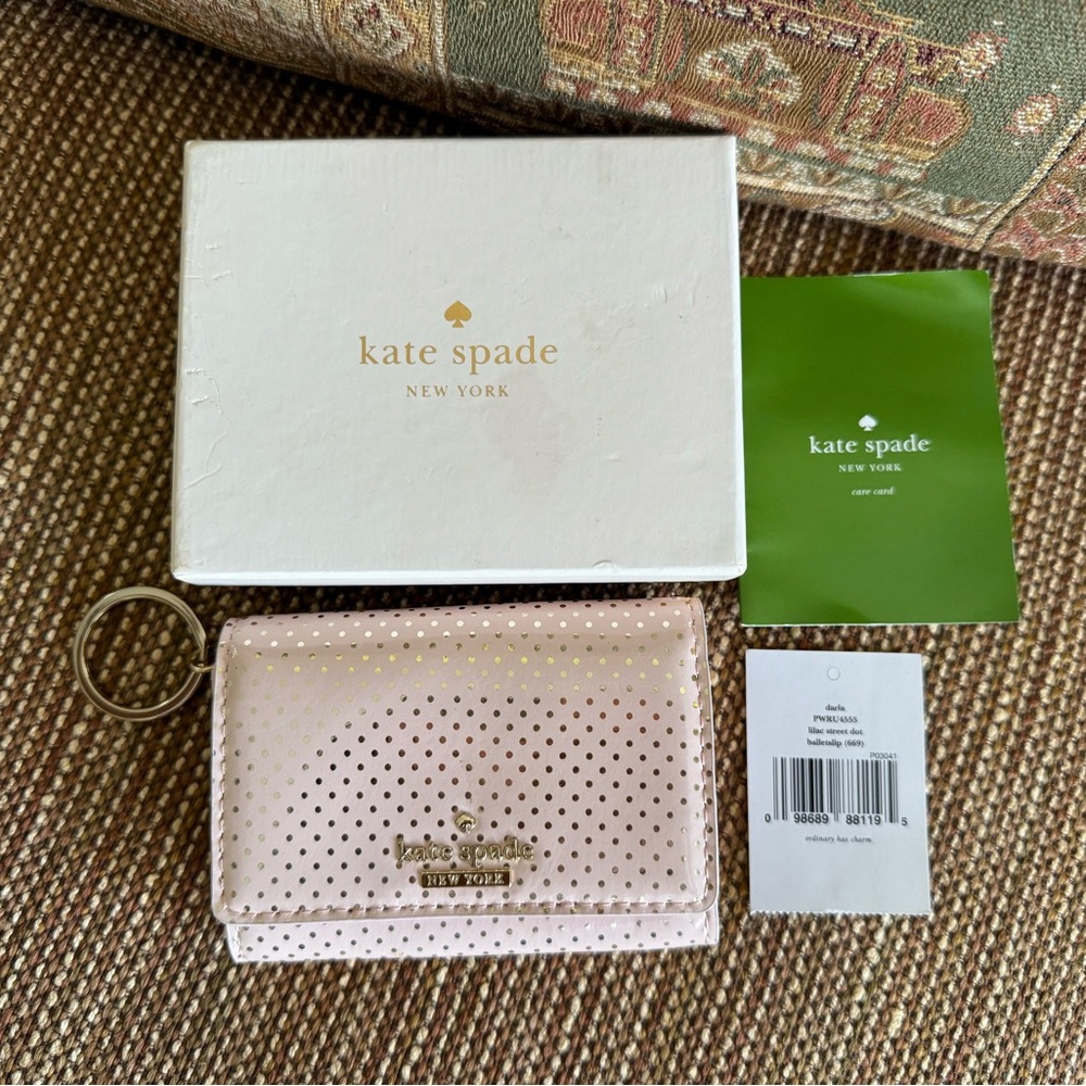 ✅Kate Spade - Lilac Street Dot Darla Flap KeyRing/Card Wallet!